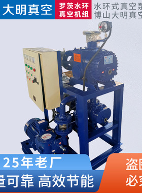 JZJS化工等工业用高真空度罗茨－水环真空机组 水冷却真空泵机组