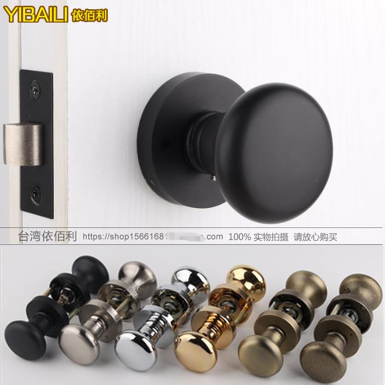 黑色锁金色锁具房门锁球形拉手球形锁通道锁欧式锁椭圆木门球门锁