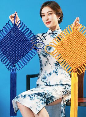 黄色中国结小号挂件草绿色客厅墙门上大红色挂饰蓝色中国结纯凌之
