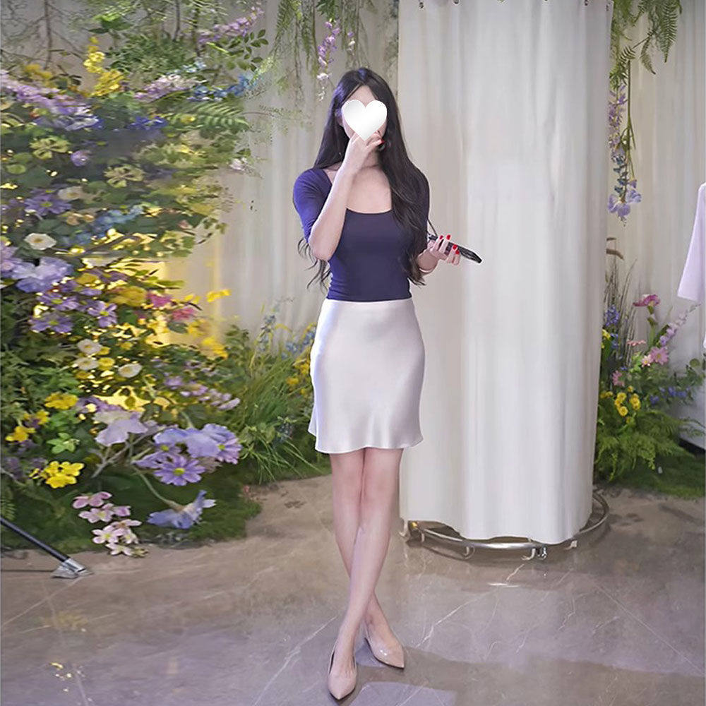 缎面包臀半身裙女2025年
