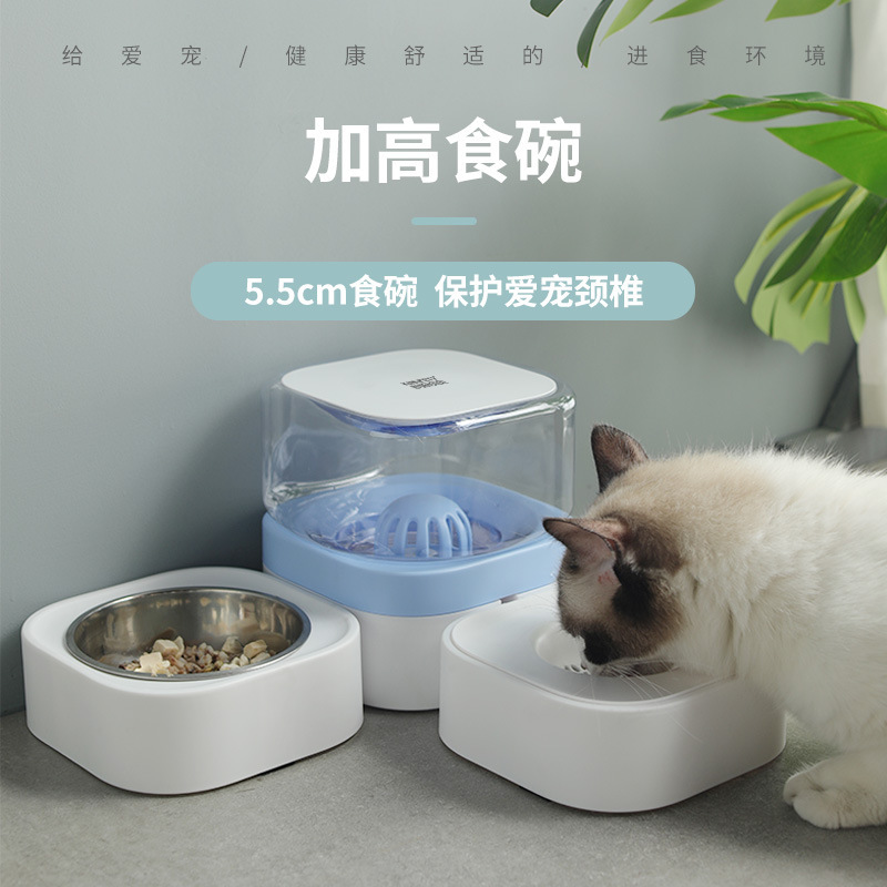 宠物自动喂水器 活性炭滤芯猫咪不湿嘴狗狗双碗 狗狗食盆狗碗猫碗
