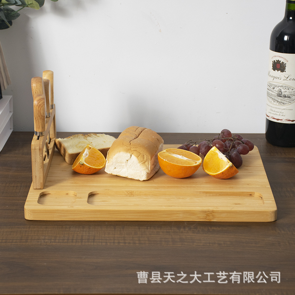 欧式竹制菜板长方形芝士奶酪板带刀叉水果面包菜板宝宝辅食小案板