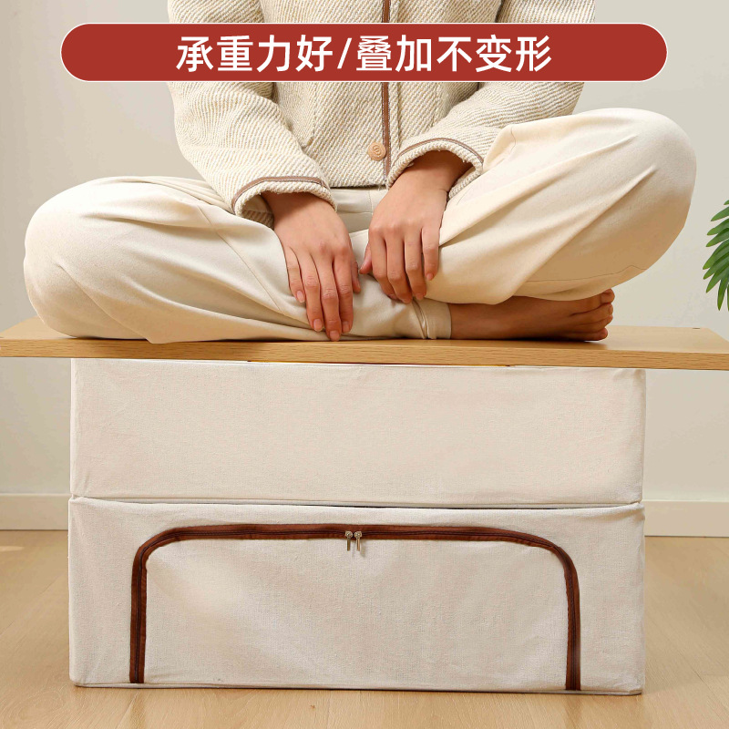 床底收纳鞋盒可折叠开窗布艺潮鞋整理盒式防尘防潮鞋子收纳箱