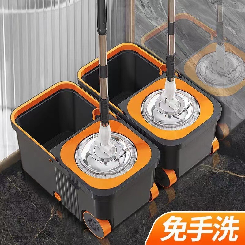 加厚升级版拖把免手洗家用自拧水旋转拖把家用带桶一拖净拖布