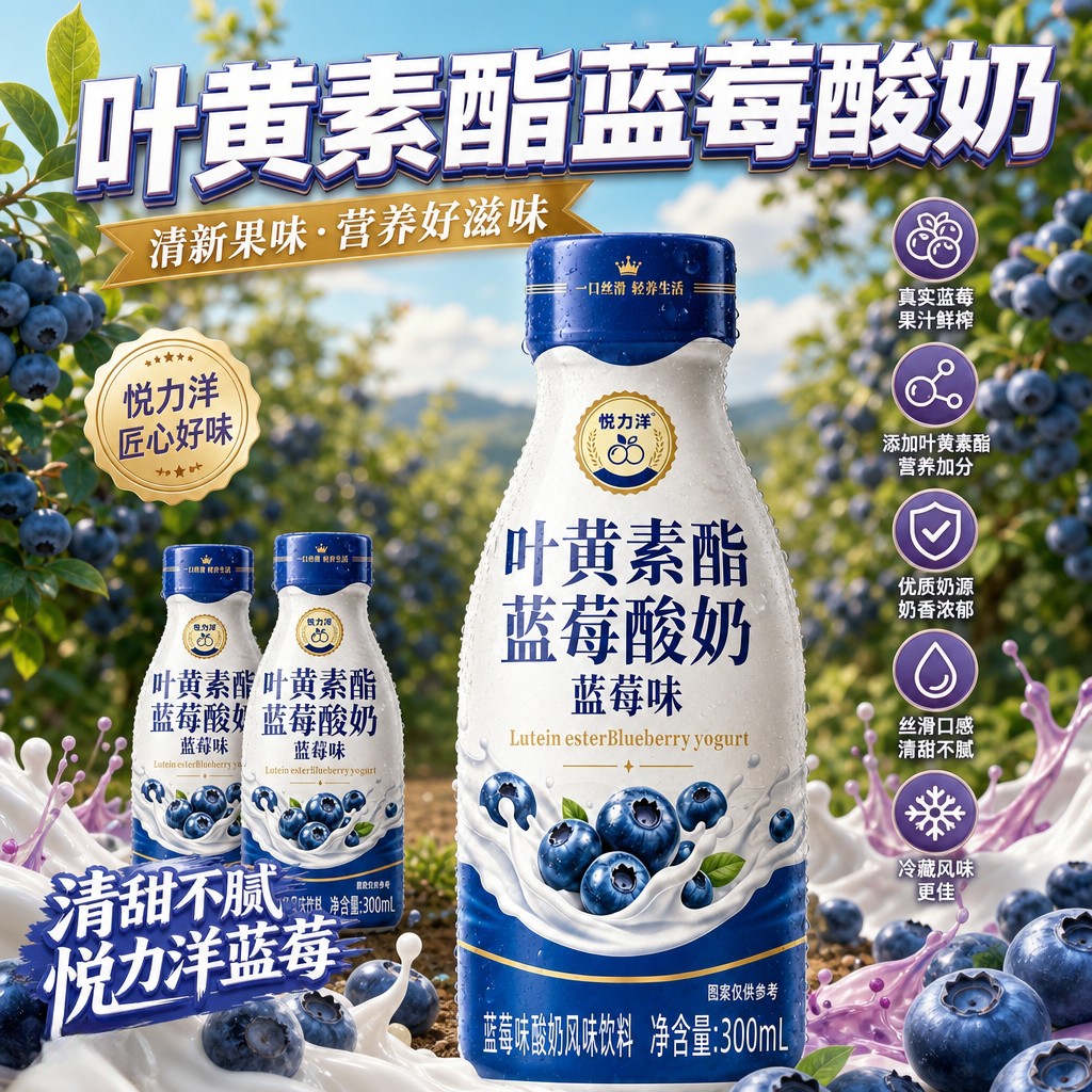 蓝莓酸奶整箱300ml学生早餐