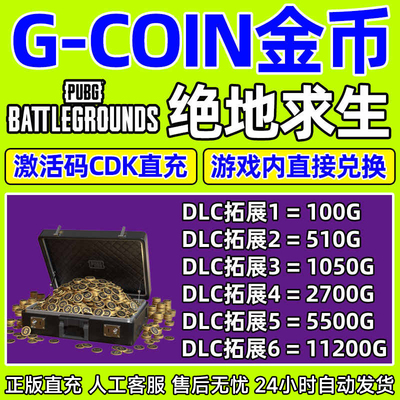 PUBGG币绝地求生金币吃鸡gb游戏通行证点券G币官方充值兑换码CDK
