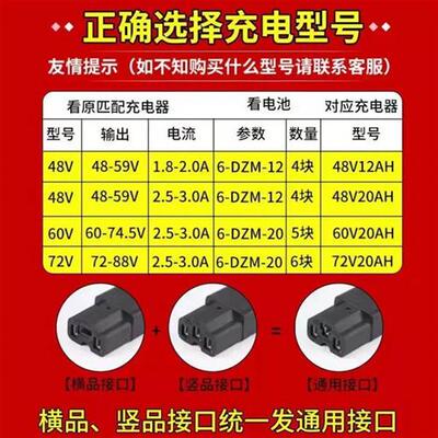 捷运达智能充电器自动断电电动车电瓶充电器48V60V72v两三轮车