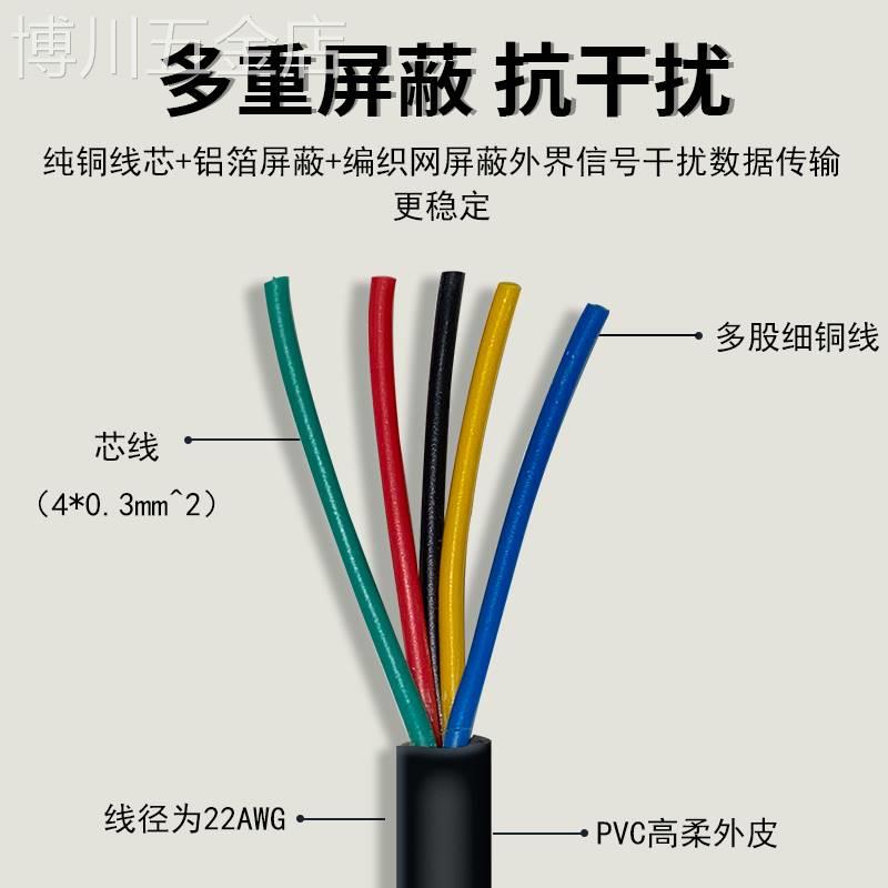 M12线缆A型17连接编码12孔母头航空4针插头5芯公头传感器IO电源线 电子元器件市场 连接线 原图主图