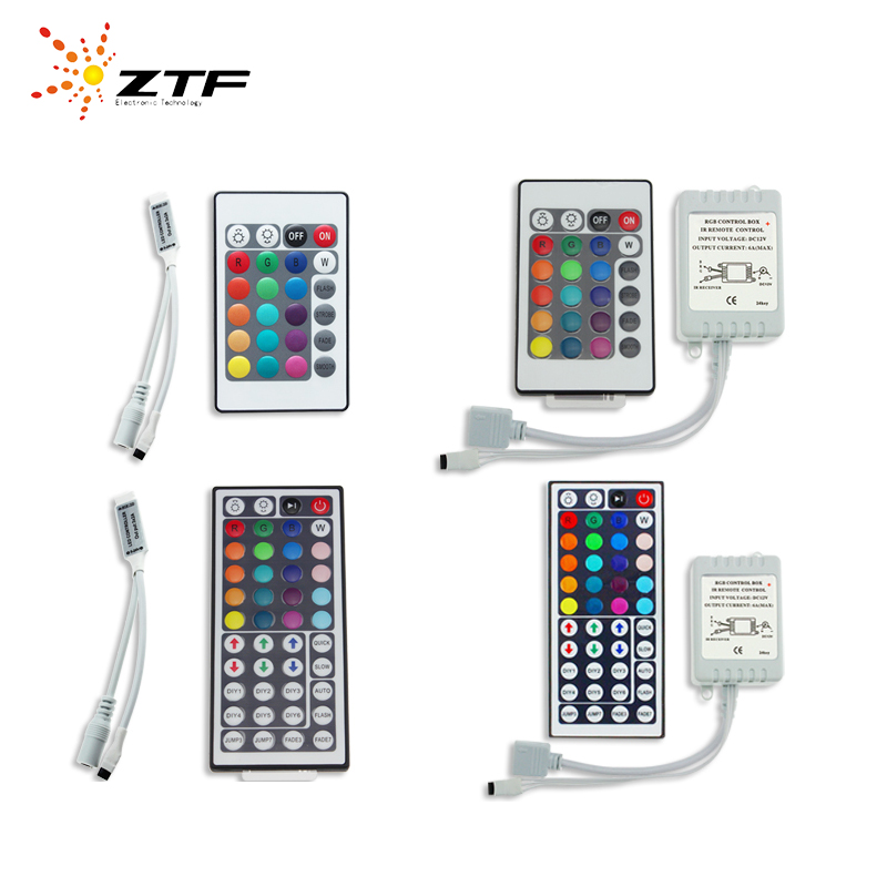 迷你铝合金新款244键红外IR遥控器RGB灯条12V七彩灯带led控制器
