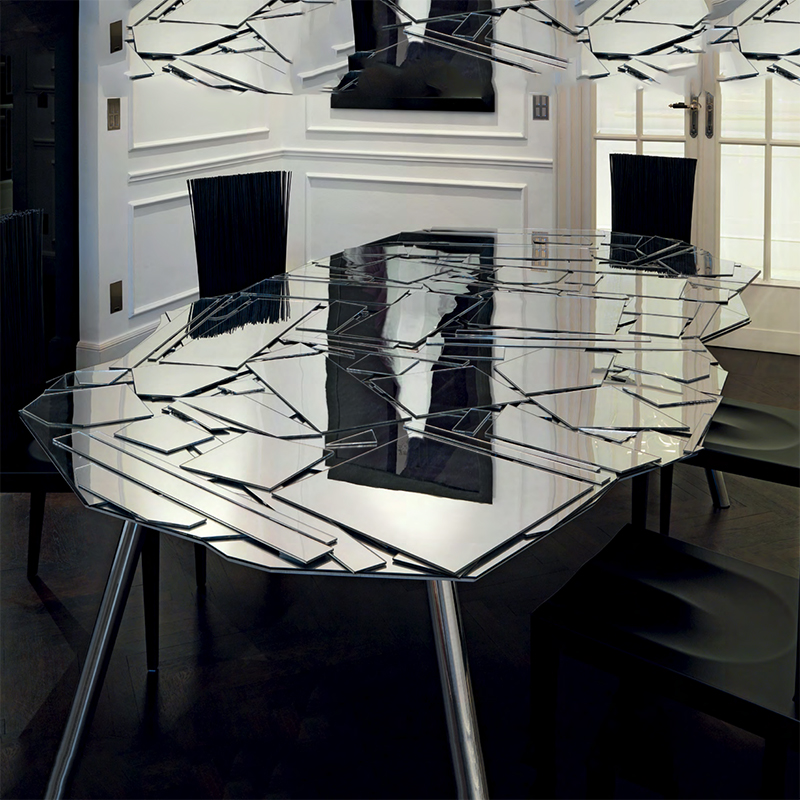 轻奢高级感现代设计师款镜面边几