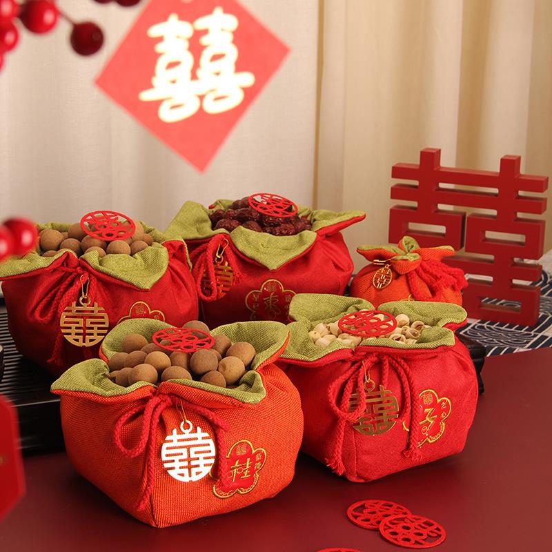 喜柿子早生贵子模具结婚手提篮婚礼婚庆婚房压床娃娃装饰摆饰用品