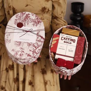 法式复古繁花结婚伴手礼礼品盒小众闺蜜生日礼物包装盒椭圆形礼盒