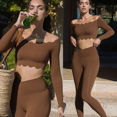 女性运动紧身瑜伽上衣带胸垫