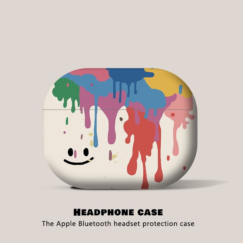 IJIJ 油漆笑脸适用airpods pro3保护套硅胶软壳airpodspro2套苹果无线蓝牙耳机壳airpods4第三代女五2025磨砂
