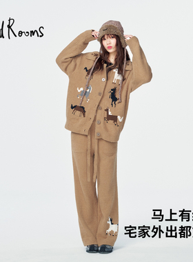 WildRooms2026年马年新款保暖家居服女半边绒睡衣套装冬季可外穿