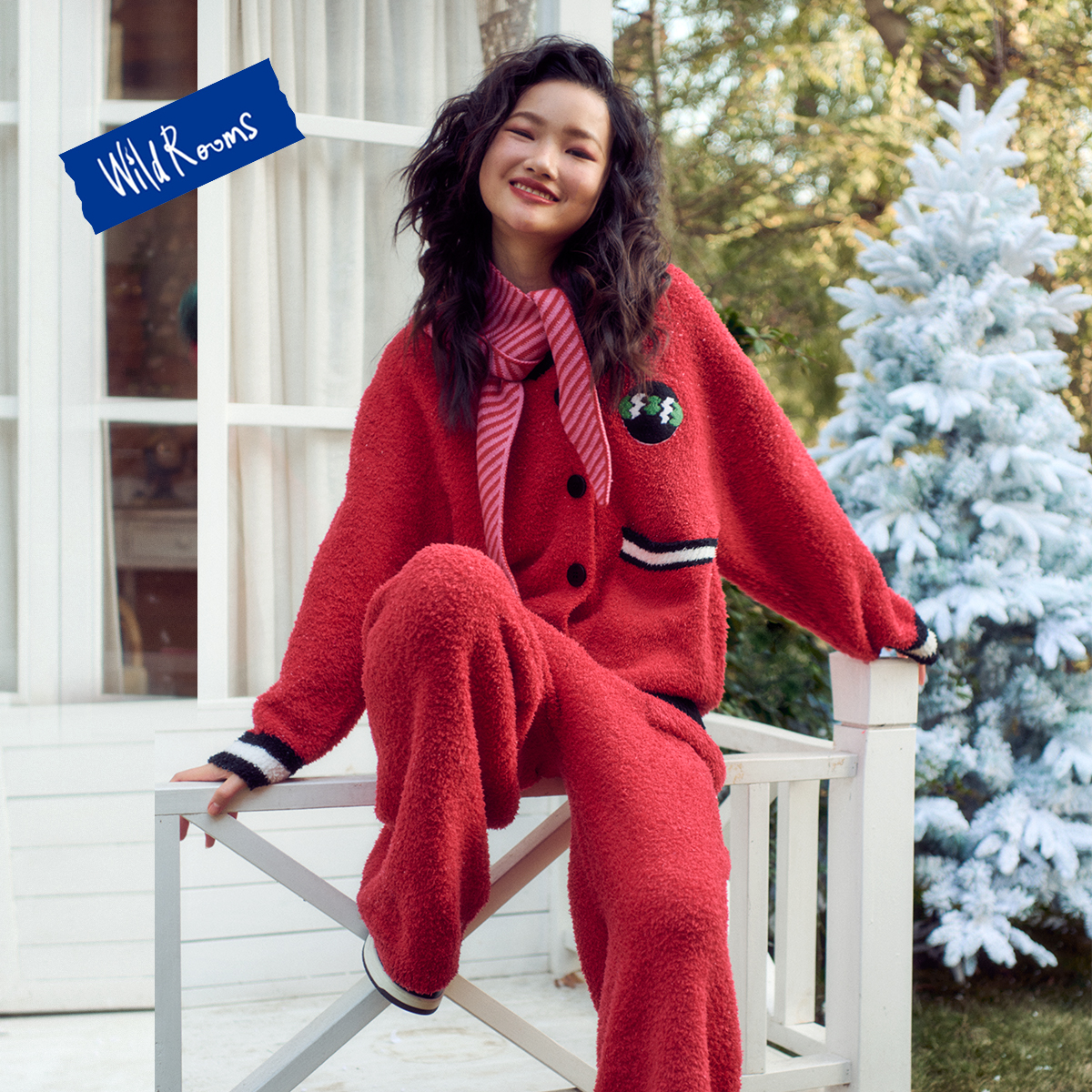 开衫睡衣家居WildRooms新年红色
