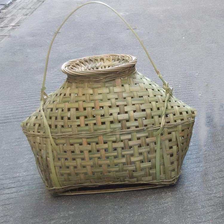 竹编鱼篓竹制品装鱼巴篓中号竹篓竹鱼篓渔具背篓收纳筐篮筐提篮子
