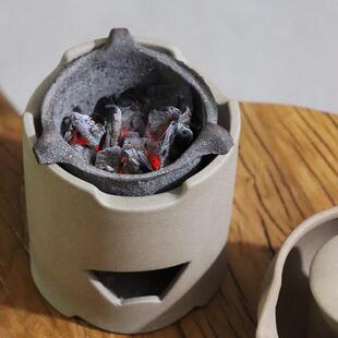 功夫木炭茶炉过滤侧把壶可明火加热 围炉煮茶陶土炭炉煮茶器套装