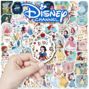60张迪士尼官方授权公主贴纸白雪公主合集卡通可爱人高颜值少女心女生儿童玩具手机壳笔记本装饰手账贴画