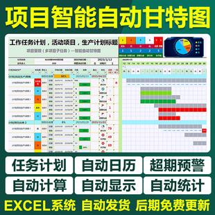2026项目进度状态追踪甘特图Excel表格管理软件生产活动任务计划