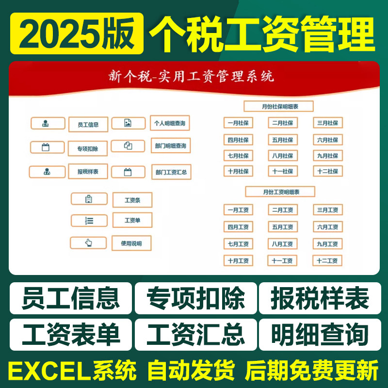 2025新个税带专项扣除工资E报表