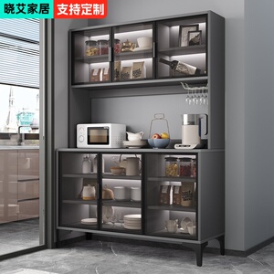 实木餐边柜小户型厨房橱柜置物架一体靠墙酒柜家用客厅储物柜定制