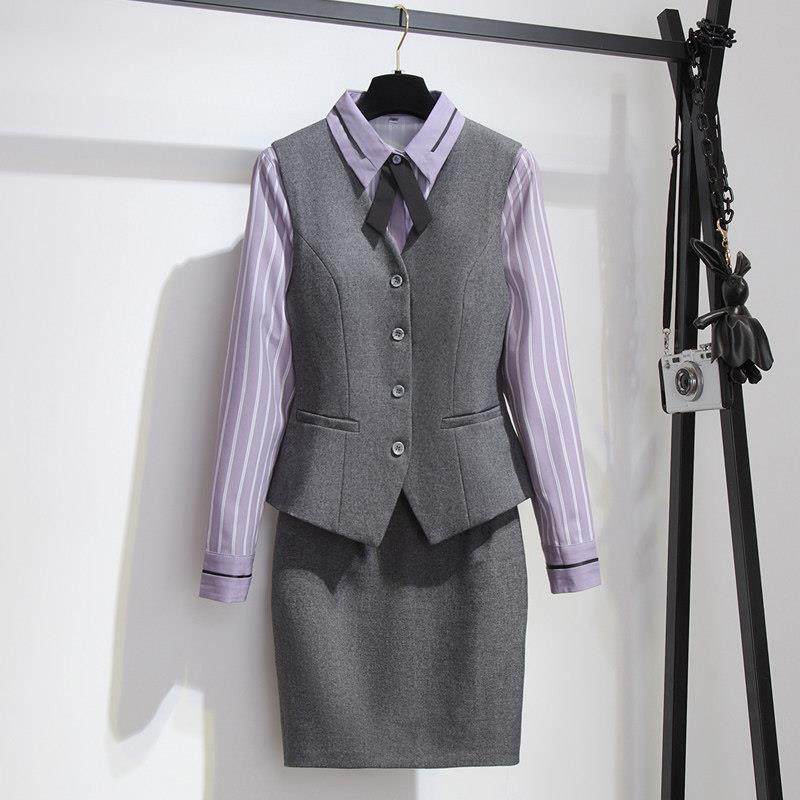 工作服职业套装女酒店前台接待美容院美容师时尚气质珠宝空姐制服