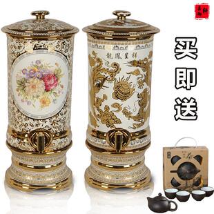 陶瓷水缸带龙头陶瓷净水器大号储水罐家用带过滤芯水桶泡茶饮水机