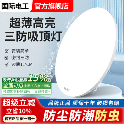 国际电工三防吸顶灯防虫防潮