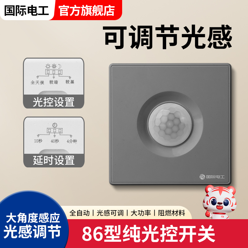 国际电工智能纯光控开关2线制