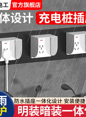 户外电瓶车充电桩专用防水插座