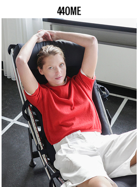 440ME女装 轻薄圆领时尚红色休闲宽松简约上衣短袖毛衣FDSS0323K