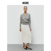 440ME26年春季 下摆收腰老钱风毛衣FESS0333K 针织衫 新品 V领长袖