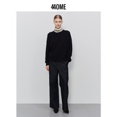 440ME女装 经典 老钱风直筒宽松圆领休闲套头羊毛毛衣FCFW0370K