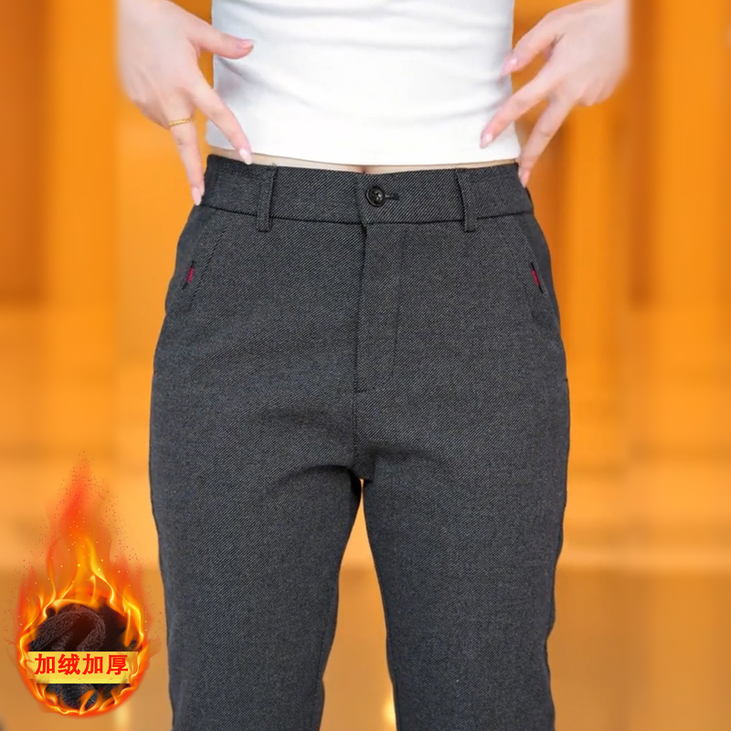 加绒加厚休闲裤子男士2025秋冬新