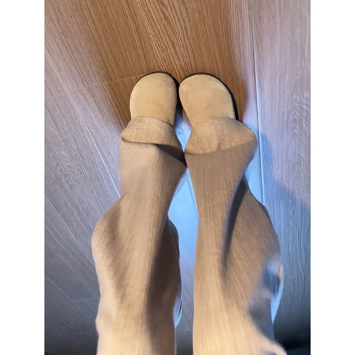 美式cleanfit老钱风杏色毛呢裤男