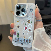 蜡笔小新之家手机壳16苹果15promax镂空iPhone14适用小米13哈哈哈一加12金属11支架vivo全oppo华为荣耀红米iq