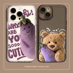 jellycat手机壳适用苹果16茄子iPhone15紫色14promax巴塞罗熊13mini小众12一对11情侣8plus周边se4高级感xs