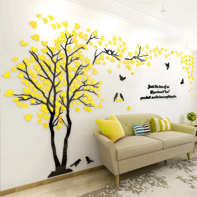 大树情侣树3d水晶亚克力立体墙贴餐厅客厅卧室沙发电视背景墙装饰