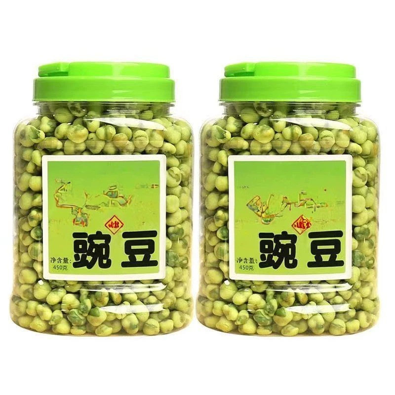 青豌豆蒜香味青豆即食500g休闲小吃零食坚果豆类油炸豌豆商用