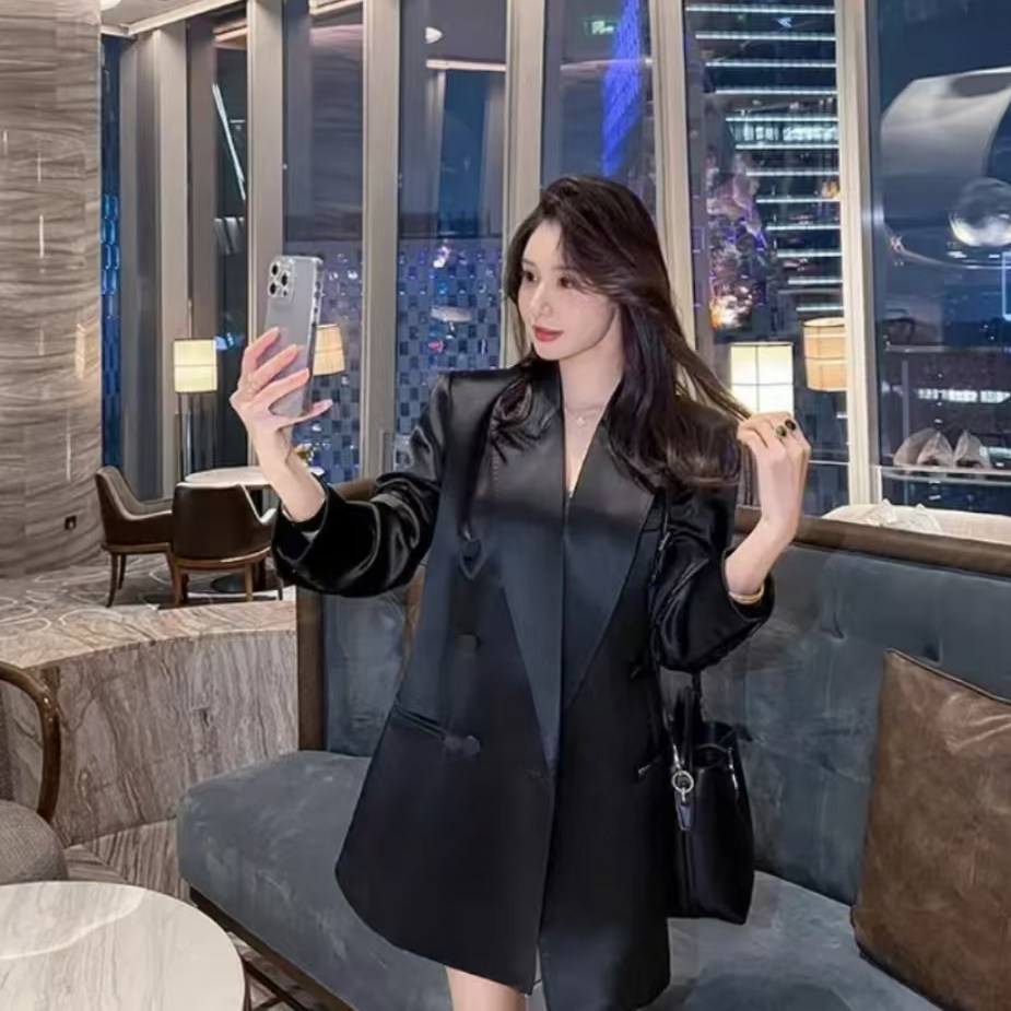 醋酸名媛西装外套女2025春秋季