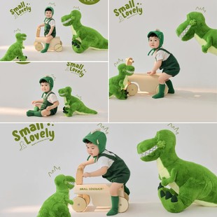 道具影楼推荐 恐龙宝宝儿童摄影主题服装 宝宝百天照周岁照拍照服装