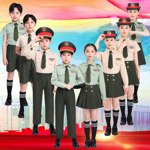 儿童警察服运动会升旗手海陆军装中小学生大合唱团诗歌朗诵演出服