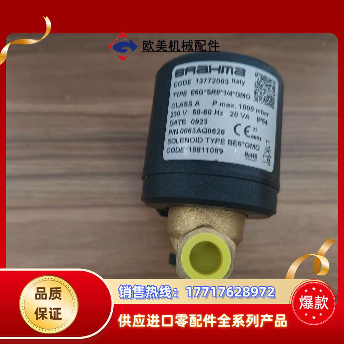 BRAHMA电磁阀 E6G*SR8*1/4*GMO，全新正品议价