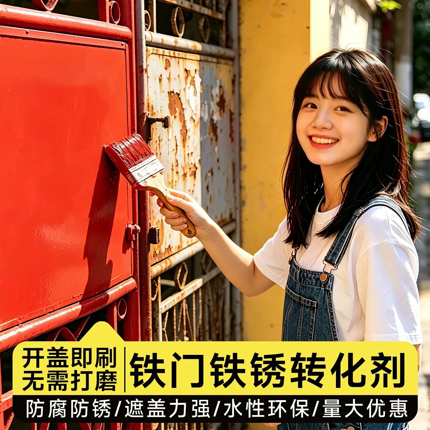 铁门防锈漆大门专用油漆大红漆小桶中国红枣红色金属漆桶装图片