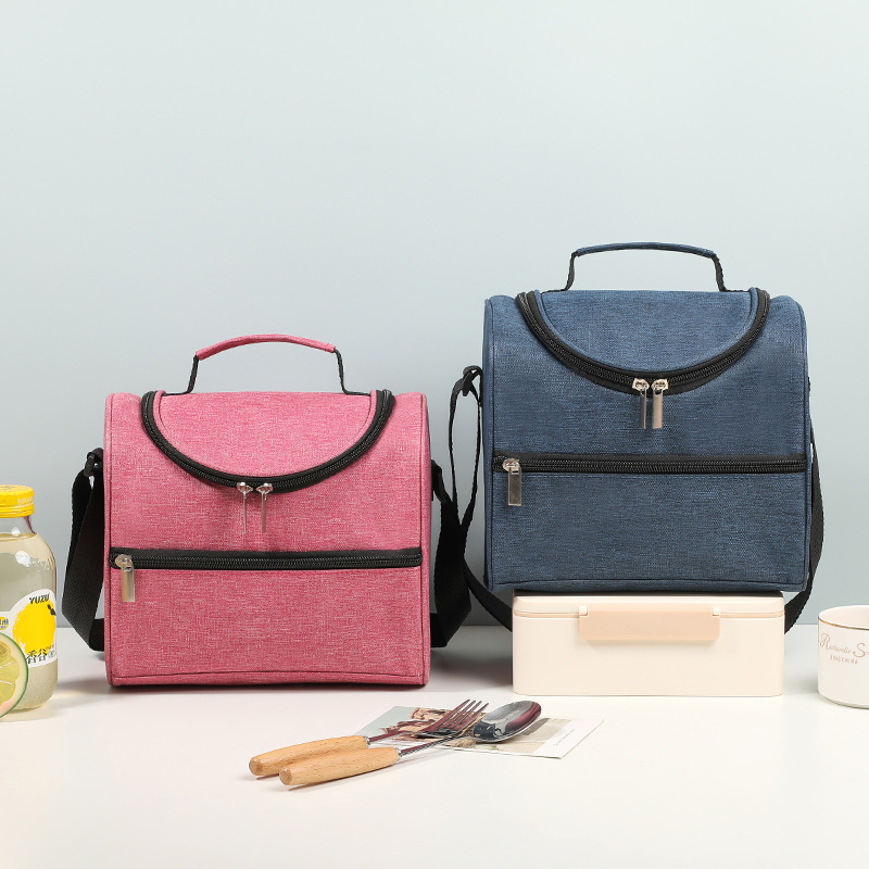 牛津布方形保温包手提保温包斜挎带饭包大容量阳离子加盟厚饭盒袋