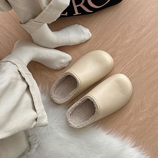 包头保暖毛绒居家外穿通勤棉拖鞋 2025新款 女冬 女博肯款 防水棉拖鞋