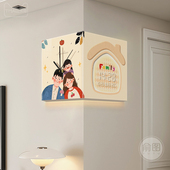 多巴胺拐角挂钟万年历数显电子钟一家三四口转角双面时钟挂墙钟表