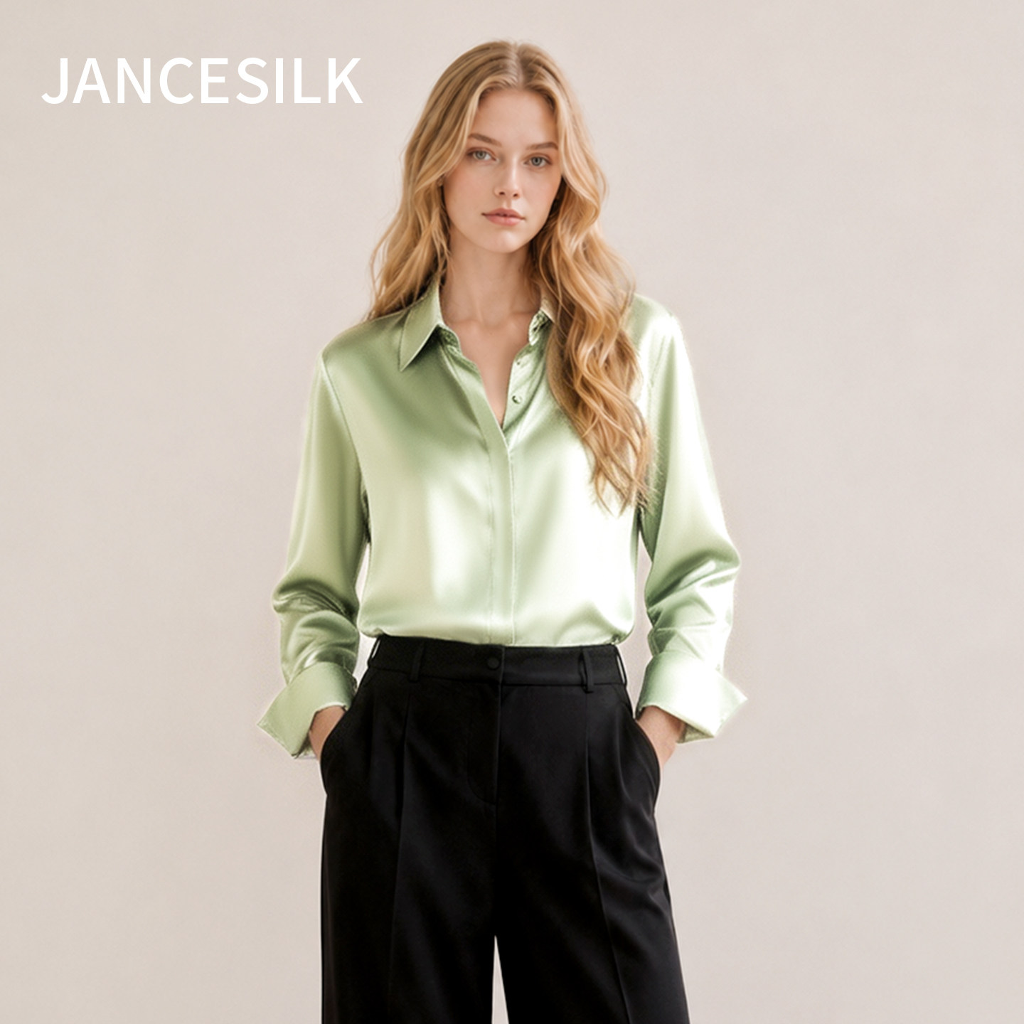 JANCESILK桑蚕丝衬衫长袖通勤简约可外穿真丝衬衫上衣女2026新款
