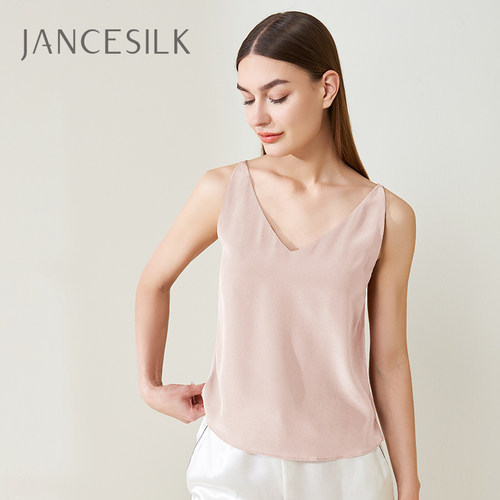 100%桑蚕丝吊带背心JANCESILK女